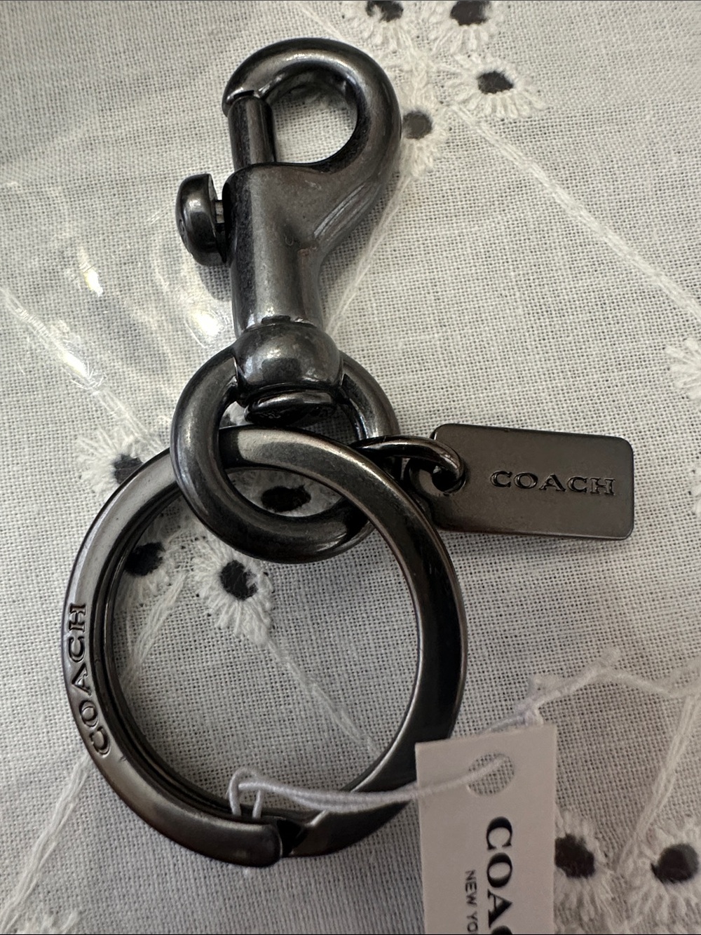 Rare Vintage Coach Gunmetal-tone Lobster Clip Key Ring